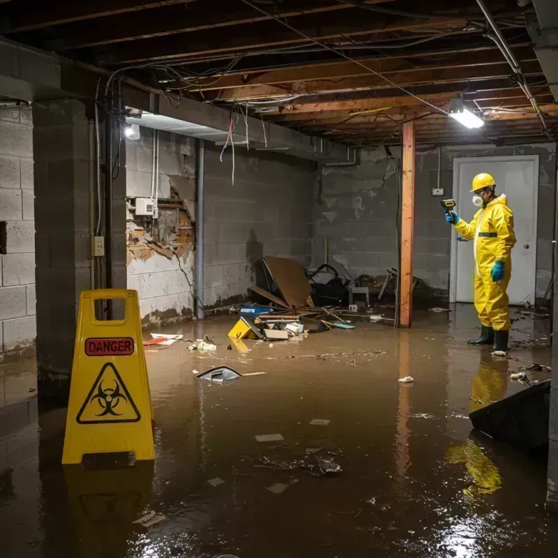 Flooded Basement Electrical Hazard in Seneca, IL Property